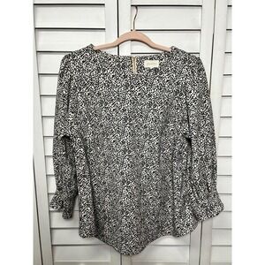Melloday Cheetah Print Balloon Sleeve Top Women's Size 1X